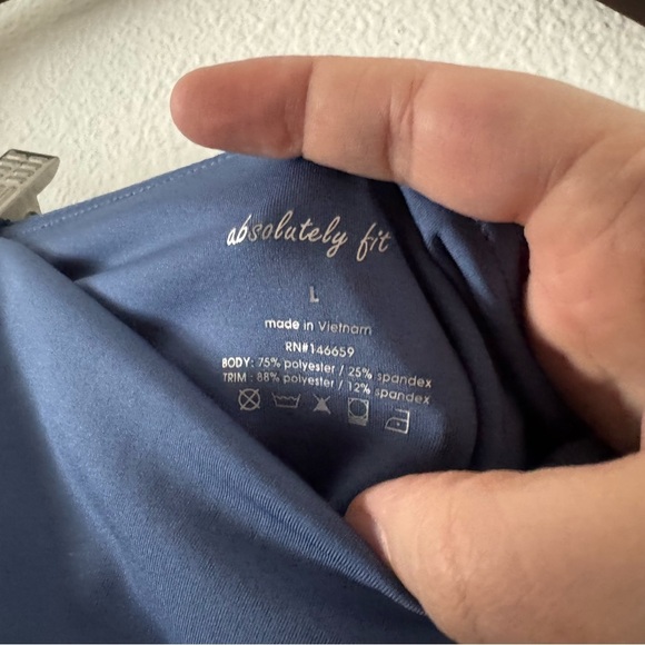 Absolutely Fit Athletic Yoga Mesh Lounge Legging Pants Casual Cropped Large NEW - Picture 5 of 8